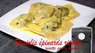 Recette raviolis aux épinards et à la ricotta Philips Pasta Maker [upl. by Ailecra]