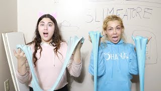 BF MADE US DO THIS SLIME CHALLENGE AT A FAKE SlimeatorE no bowl no spoon challenge [upl. by Ambert]