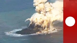 Rare video New island emerges off Japan coast after volcano eruption [upl. by Melitta]