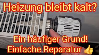 Der häufigste Grund Heizung beibt kalt und wird nicht warm  einfache Reparatur [upl. by Galven]