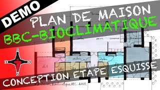 Critiquer et lire 3 esquisses de plans de maison à léchelle 1100  Maison écologique Bioclimatique [upl. by Haras]