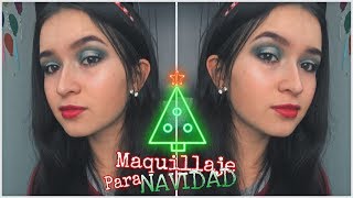 MAQUILLAJE VERDE Y ROJO PARA NAVIDAD  Ashley Avila [upl. by Aerda248]