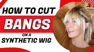 How to cut bangs into your wig at home  DIY Trim Layers Wispy Bangs [upl. by Hanikehs]