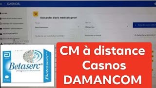 comment envoyer un contrôle médical à distance CASNOS à travers DAMANCOM Exemple BETASERC [upl. by Ecile872]