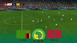 ZAMBIA vs MOROCCO  AFCON Africa Cup of Nations 2023 Ivory Coast  24 January 2024  PES [upl. by Arlynne]