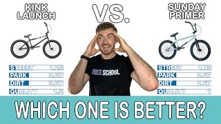 BMX Comparison  SUNDAY PRIMER VS KINK LAUNCH [upl. by Zitvaa]