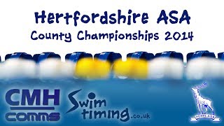 Hertfordshire ASA  Swimming County Championships 2014 Session 4 [upl. by Touber]