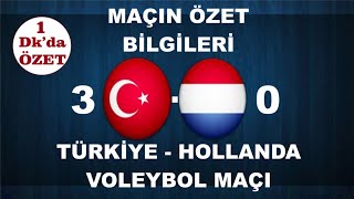 Türkiye 30 Hollanda Voleybol Maçı Özet Bilgiler  2021 [upl. by Dowd310]