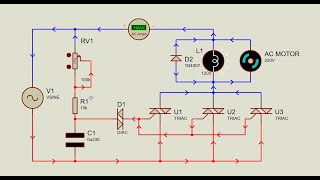 Variateur de vitesse des moteurs asynchrones AC 220V dans Proteus [upl. by Sldney]