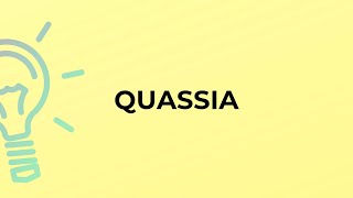 What is the meaning of the word QUASSIA [upl. by Hgielsa]