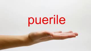 How to Pronounce puerile  American English [upl. by Jenkel]