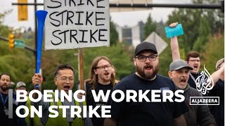 Boeing workers go on strike in fresh blow to troubled aircraft giant [upl. by Limbert497]