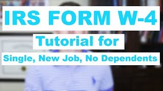 How to fill out the IRS Form W4 Single Employment No Dependents [upl. by Ylecic239]