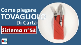 Come piegare tovagliolo di carta  Tasca semplice  Portaposate fai da te Cena di Natale [upl. by Anig]