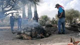 PRENDIENDO HORNO DE HOYO PARA BARBACOA DE POLLO EN PATRIA NUEVA HIDALGO [upl. by Petey]