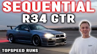 I BOUGHT A SEQUENTIAL GEARBOX FOR MY R34 GTR  TOPSPEED RUNS amp DRIFTING ON AN ABANDONED AIRSTRIP [upl. by Pebrook]