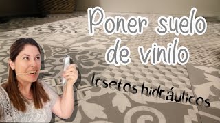 Poner SUELO de VINILO de LOSETAS HIDRÁULICAS 🤩 Paso a Paso 👣 DIY 🦸‍♀️ Reforma del baño SIN OBRAS [upl. by Avron428]