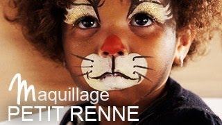 Maquillage Renne de Noël  Tutoriel maquillage enfant facile [upl. by Aiyekal]