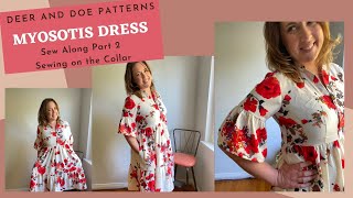 Deer and Doe Patterns Myosotis Dress Sew Along Part 2 Sewing on the Collar [upl. by Edelstein981]