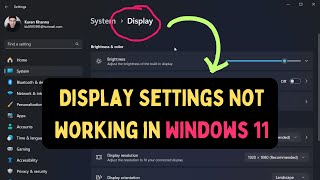 How to Fix Display Settings Not Working in Windows 11 [upl. by Rahab263]