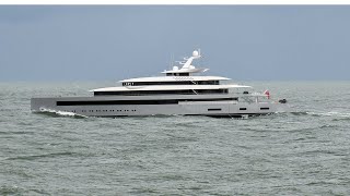 Feadship Moonrise in a choppy North Sea [upl. by Keil629]