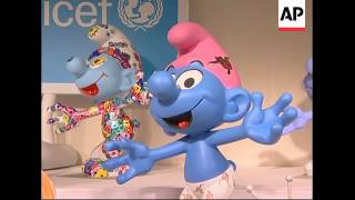 quotCelebrity Smurfsquot revealed ahead of Unicef benefit auction [upl. by Eirod]