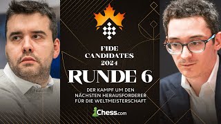 FIDE Kandidatenturnier 2024  Runde 6 Ian Nepomniachtchi  Fabiano Caruana [upl. by Bevash]