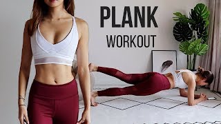 BEST PLANK WORKOUT FOR SMALLER WAIST FLAT ABS amp FULL BODY FAT BURN 10 Variations [upl. by Atiuqer]