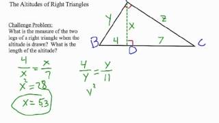 How to Find the Altitude of a Right Triangle [upl. by Draneb]