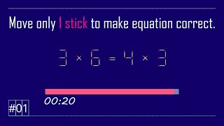 Move 1 stick to make equation correct Matchstick puzzle 1  puzzles riddles matches iqtest [upl. by Alexandro283]