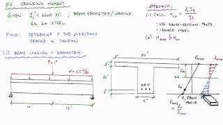 Cracking Moment Of TBeam Example 1  Reinforced Concrete Design [upl. by Atinob261]