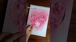 Painting with Toothbrush shorts  easycraft easydrawing pinkheart painting spraypainting art [upl. by Takeo]