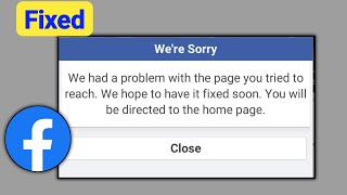 Fix Facebook Lite were Sorry We had a problem with the page you tried to reach [upl. by Theola637]