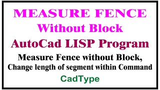 how to measure fence  barbed wire fence  in autocad using Lisp  CadType  CTL41 [upl. by Atled427]