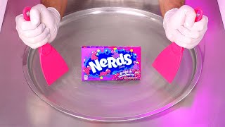 NERDS Ice Cream Rolls  how to make Ice Cream out of Nerds Grape amp Strawberry Candy  ASMR [upl. by Noisla259]