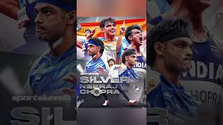 neeraj chopras silver medal for India 🇮🇳 neerajchopra neeraj chopra is unstoppable silvermedal [upl. by Ttenna]