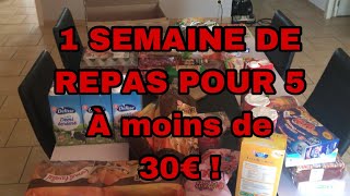 HAUL COURSE 9 1 SEMAINE DE REPAS À MOINS DE 30€ [upl. by Bear]