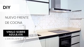 Reforma Sin Obras de Cocina Frente con vinilo lavable sobre Azulejos [upl. by Gerry]