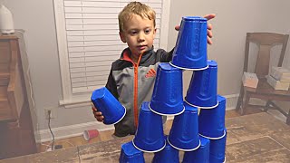 Cup Stacking Challenge  Colin Amazing [upl. by Kcirdot788]