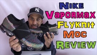 Nike Air Vapormax Flyknit MocLaceless quotBlack Rainbowquot [upl. by Refinnaj]