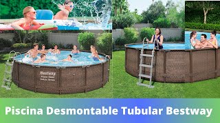 Piscina desmontable Tubular Bestway Power Steel 427x107 cm Depuradora de cartucho de 2574 LtrsH [upl. by Silenay]