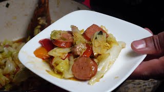 Fried Cabbage with Andouille Sausage [upl. by Ecnarrot]