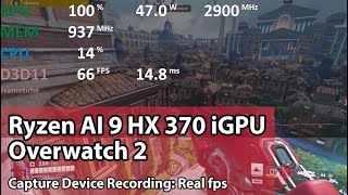 AMD Ryzen AI 9 HX 370 Gaming Test  Overwatch 2  1080p Very High  FSR 2 [upl. by Barnett592]