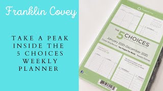 Franklin Covey 5 Choices Weekly Planner flip through details [upl. by Glanti]