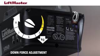 How to Adjust Force on a LiftMaster Garage Door Opener with Manual Adjustment Controls [upl. by Bunde]