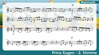 Prinz Eugen Marsch  🎺 Playalong für Trompete 2 Stimme [upl. by Ilohcin]