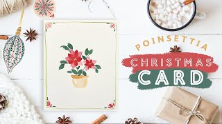 Make your own Christmas Cards Easy watercolour Poinsettia tutorial [upl. by Rydder671]