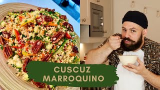 A Melhor Salada de Cuscuz Marroquino  A vibrant Morroccan Couscous Salad [upl. by Atiragram501]