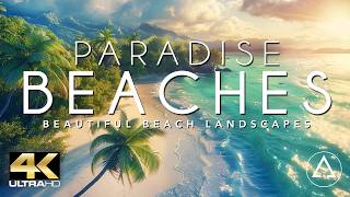 PARADISE BEACHES IN 4K DRONE FOOTAGE ULTRA HD  Beautiful Beach Landscapes Footage UHD [upl. by Akemed]