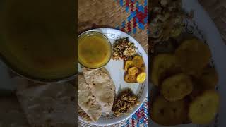 Monday morning breakfast  kaskol fry amp bhaji egg bhurji Dal Roti Assam [upl. by Hanima]